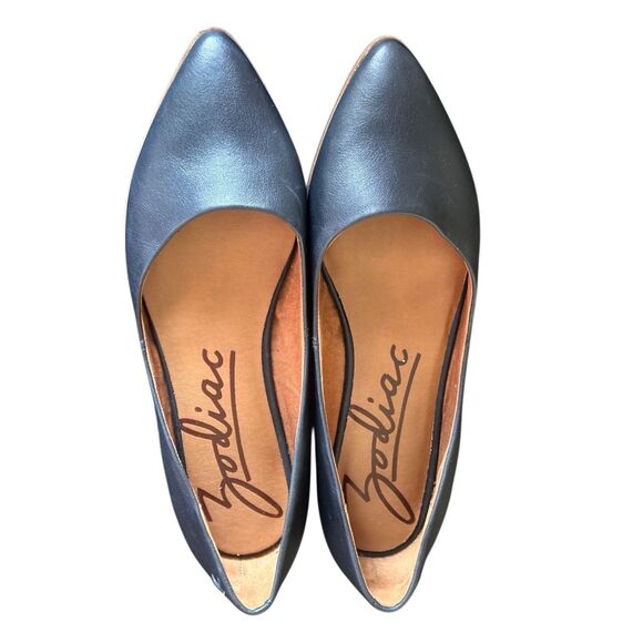 NEW Zodiac Hill Black Leather Flats Size 7 1/2 - Picture 5 of 9